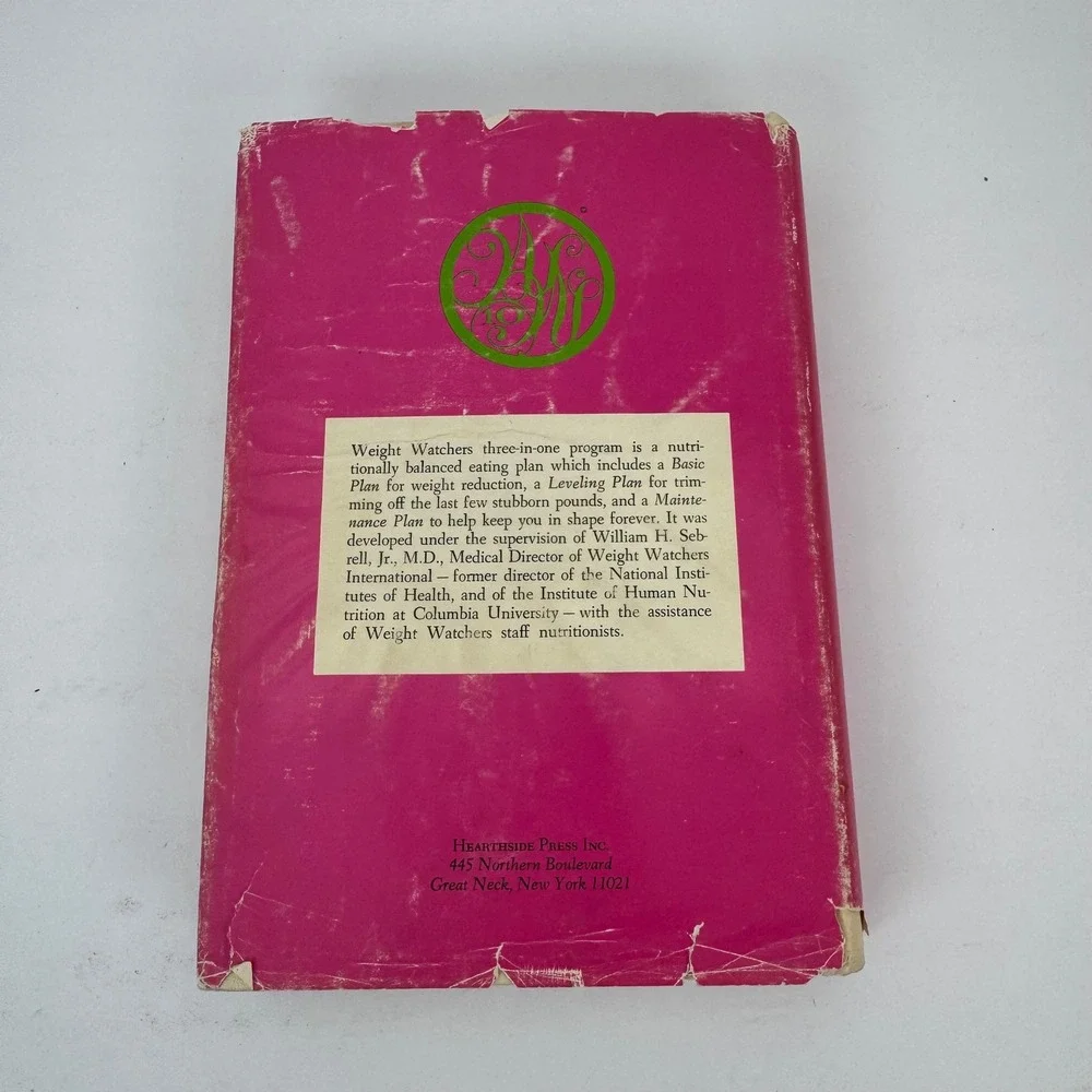 Weight Watchers Program Cookbook Jean Nidetch Pink Vintage 1970s Hardcover Book